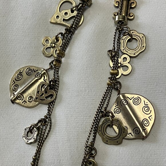 Fashion Costume Metal Charms Necklace Boho Chic Urban Industrial - Picture 4 of 8